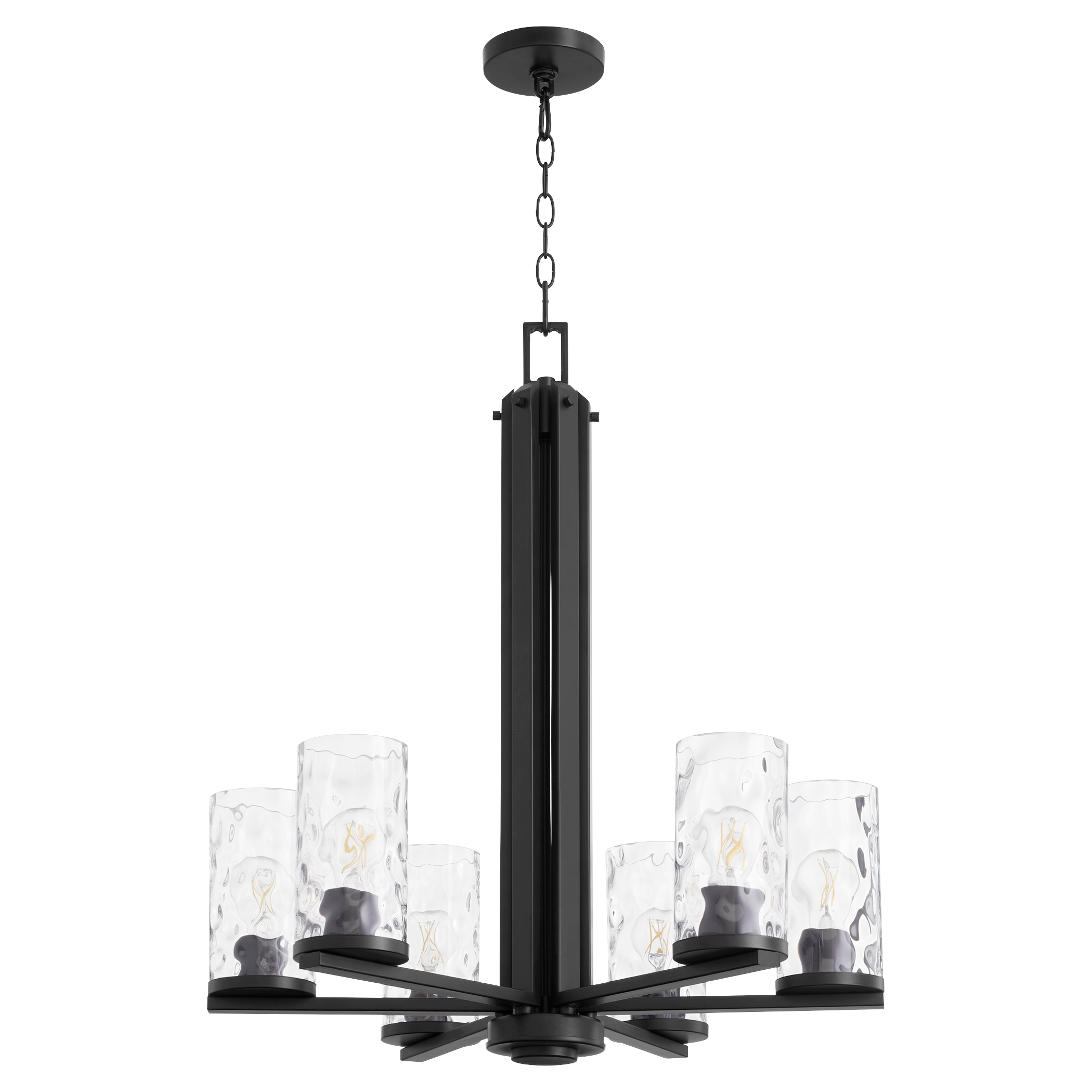 Quorum 6111659 Steinway 6 Light 25 inch Matte Black Chandelier