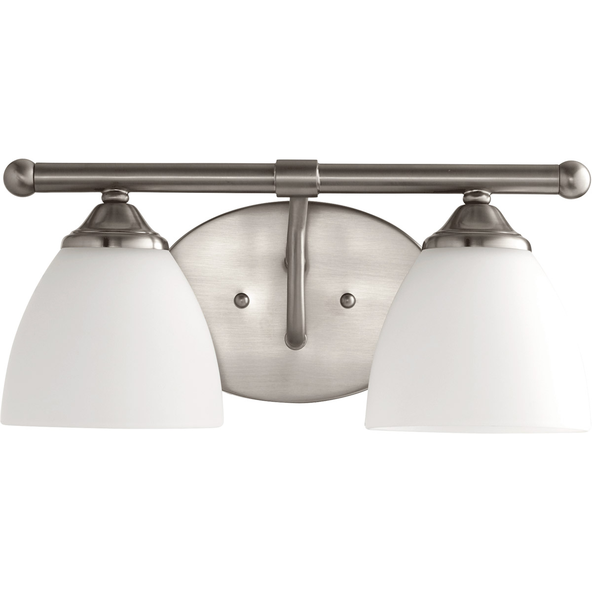 Brooks 2 Light 14.5 inch Satin Nickel Vanity Light Wall Light, Satin Opal