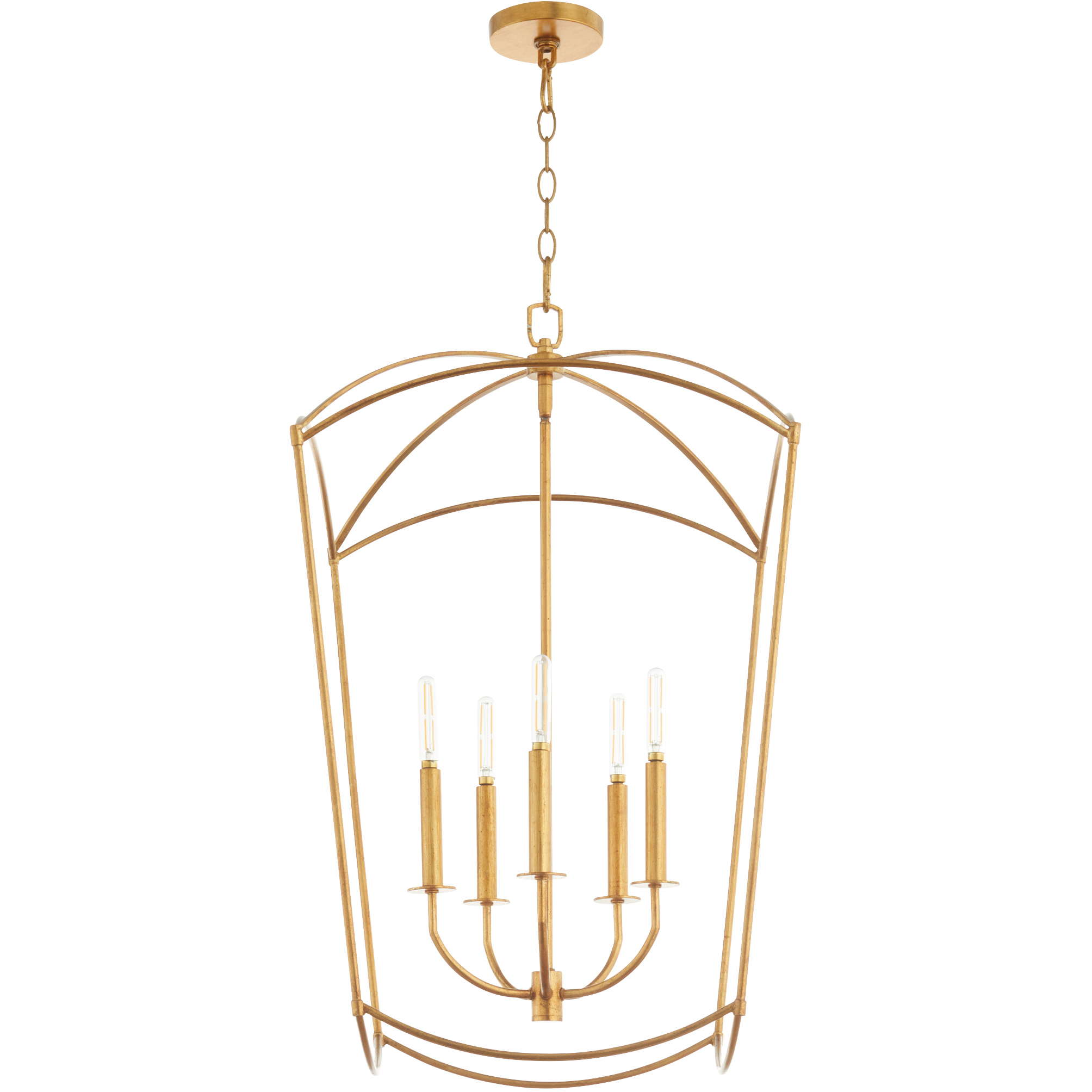 Mantle 5 Light 19 inch Gold Leaf Entry Ceiling Light