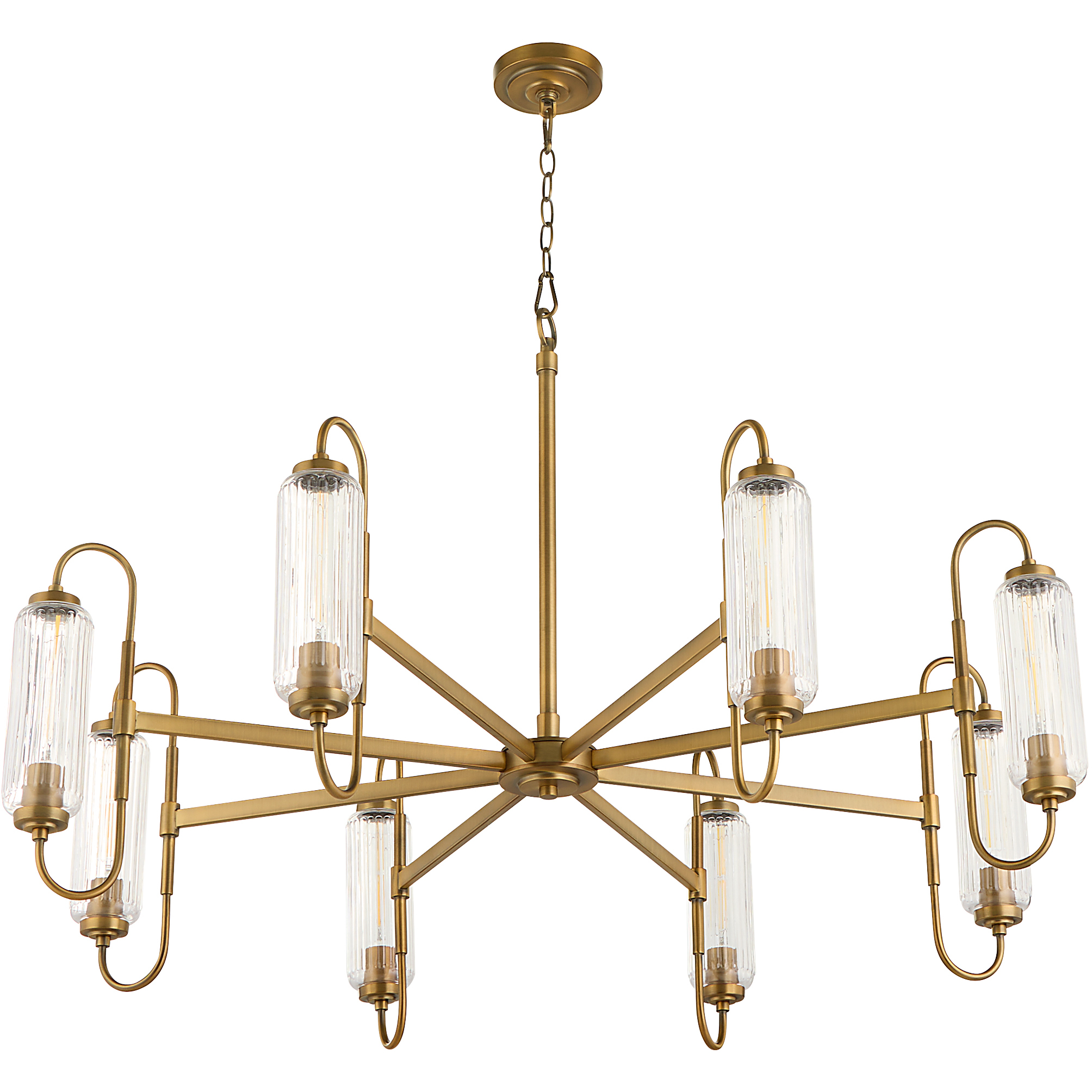 Whitmire 8 Light 44 inch Brushed Brass Chandelier Ceiling Light