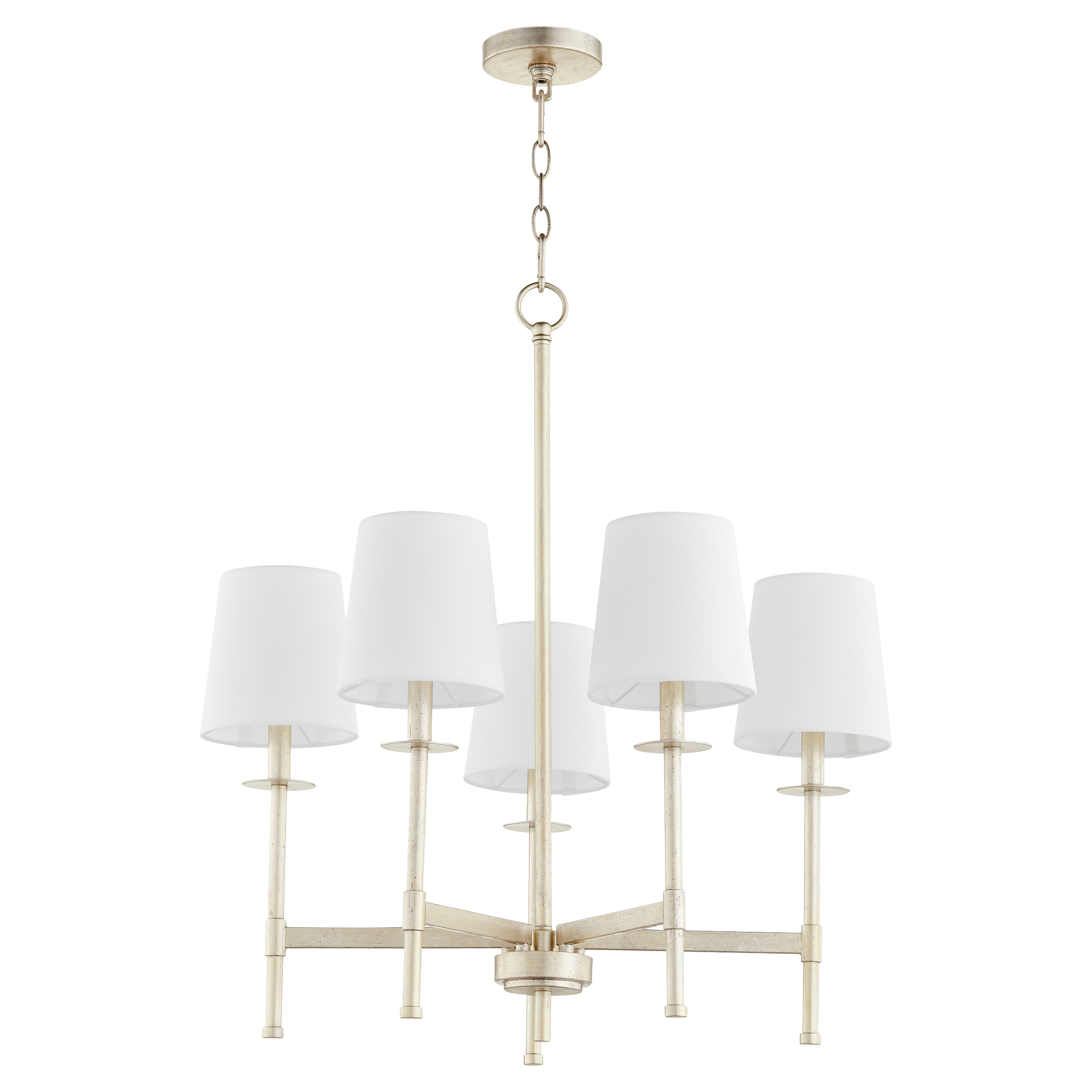 Belshaw 5 Light 26 inch Aged Silver Leaf Chandelier Ceiling Light