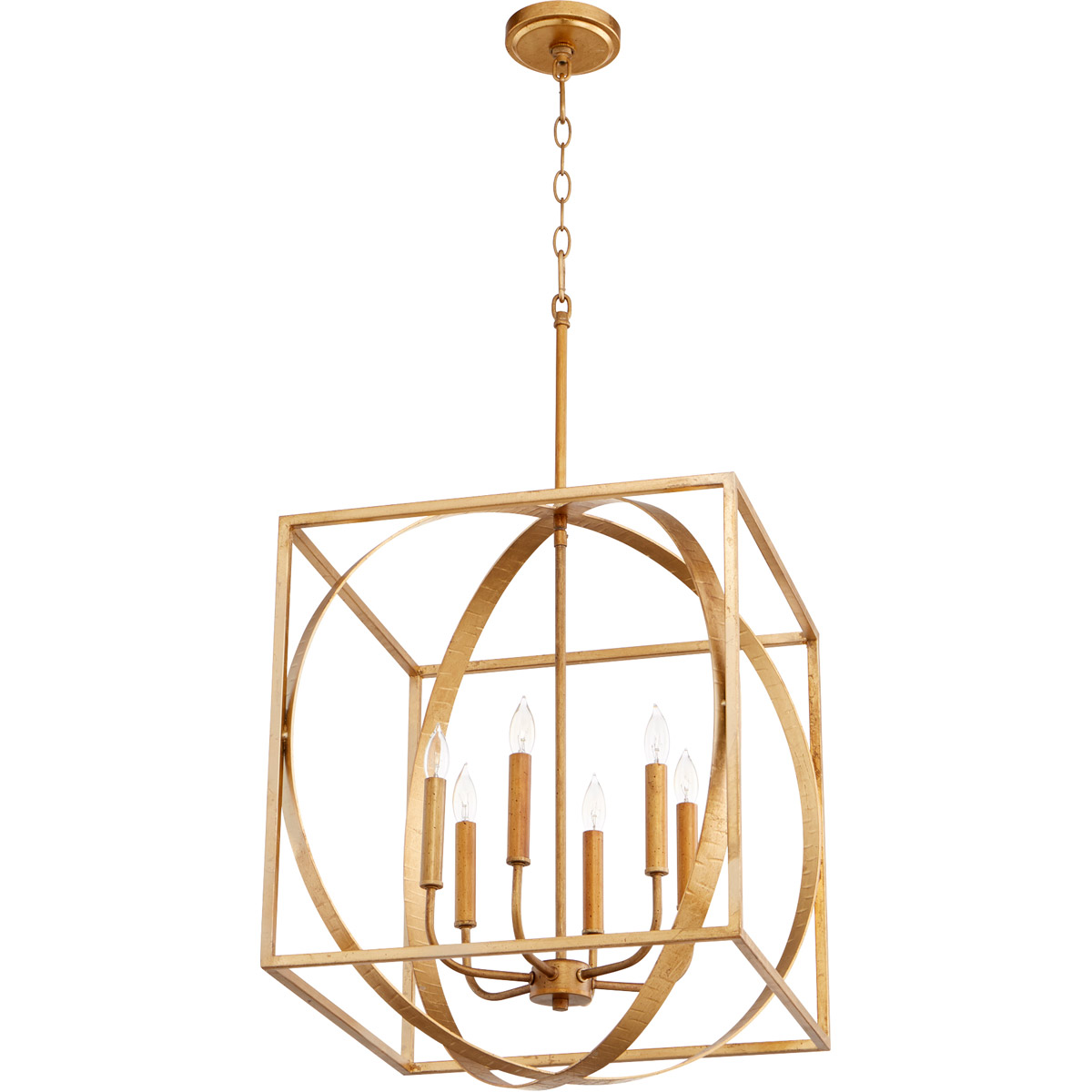 Fort Worth 6 Light 18 inch Gold Leaf Pendant Ceiling Light